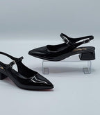 BNS Black heeled semisandals