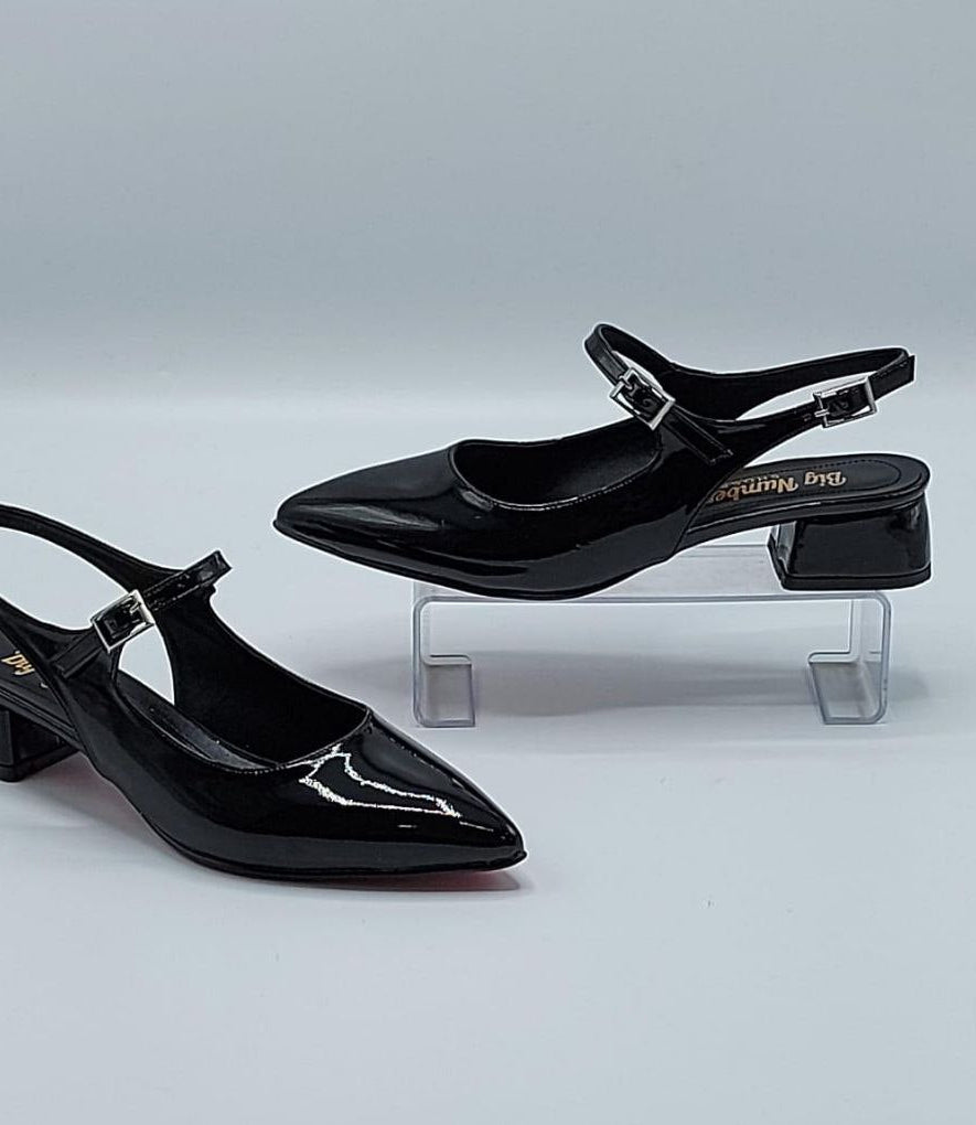 BNS Black heeled semisandals