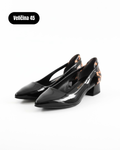 BNS black/leopard semi sandals