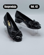 BNS Black bow heeled ballerinas