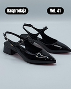 BNS Black heeled semisandals