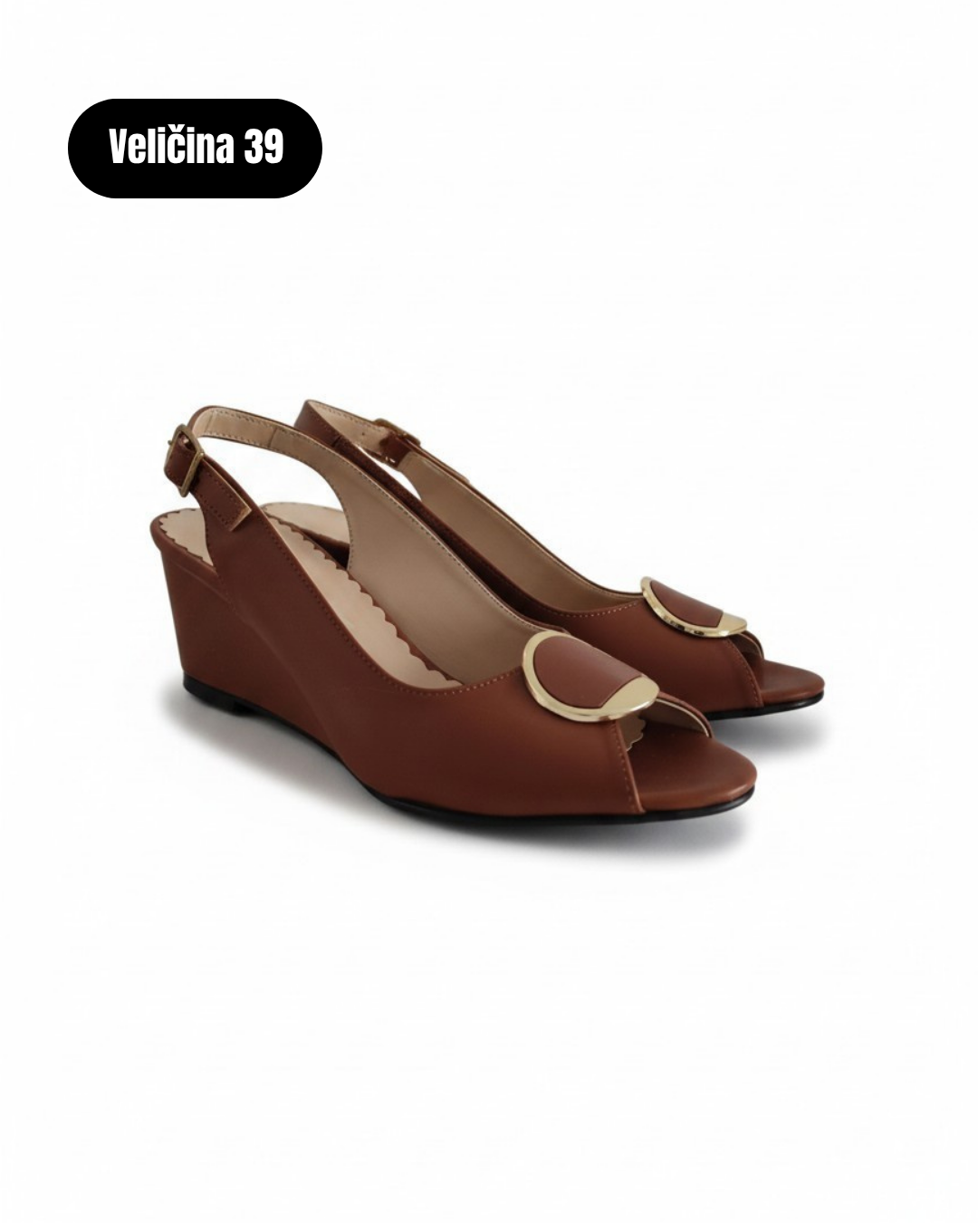 BNS Tan heeled semi sandals