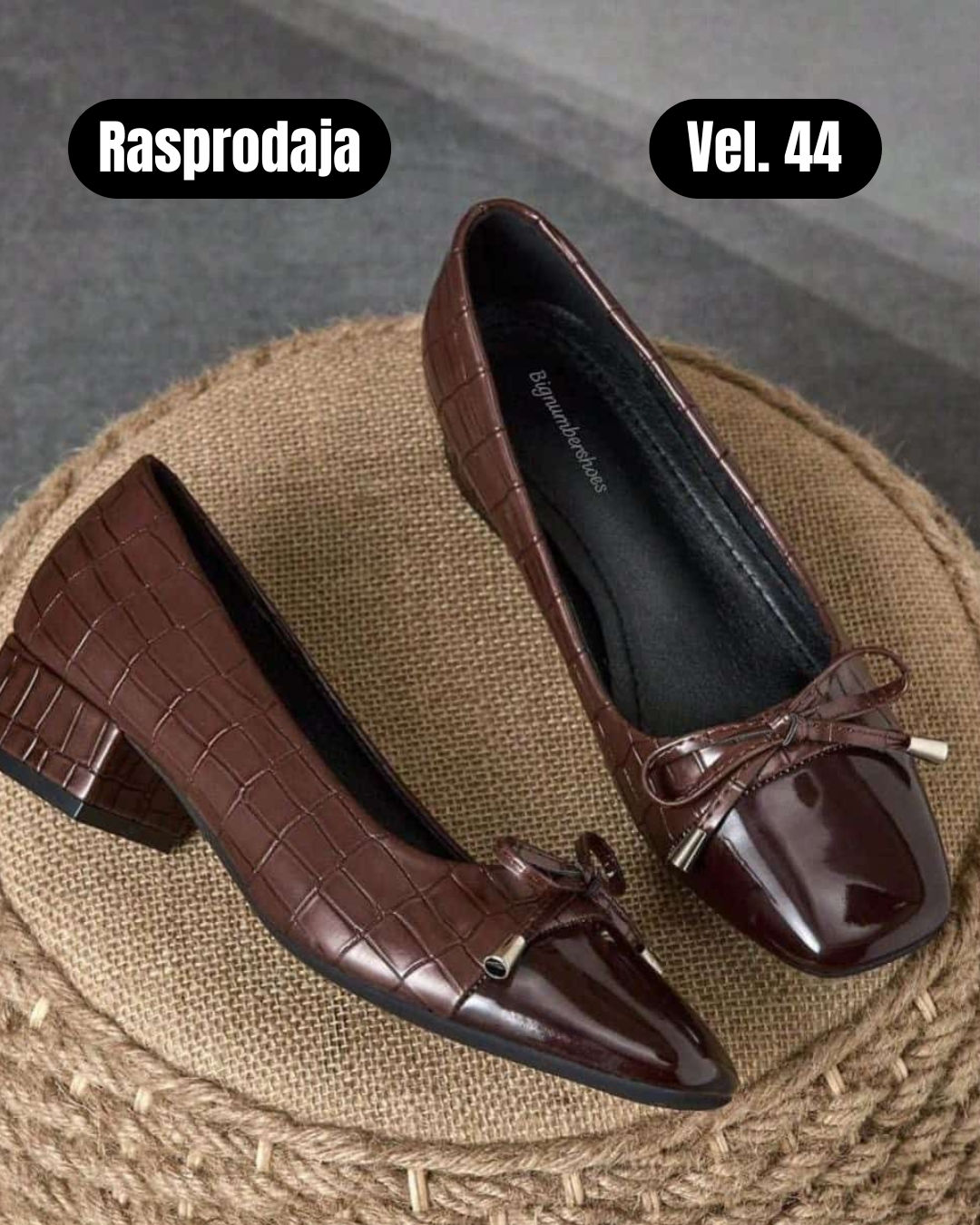 BNS Brown bow heeled shoes